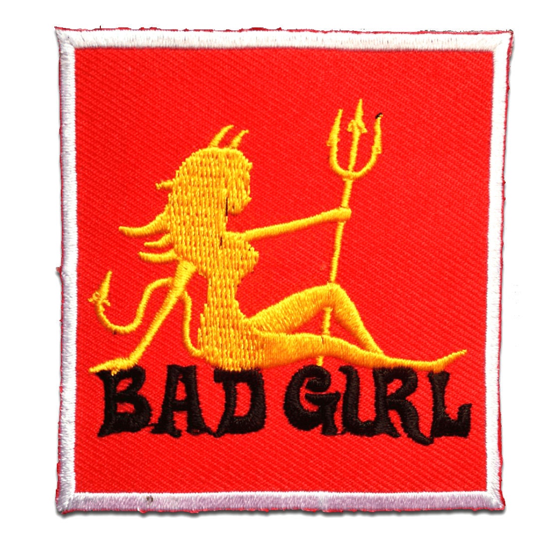 Aufnäher/Bügelbild - Bad Girl Biker Rot/Gelb 6.5 X 7 cm Patch Aufbügeln Aufnäher/Bügelbild - Bad Girl Biker Rot/Gelb 6.5 X 7 cm Patch Aufbügeln von catchthepatch