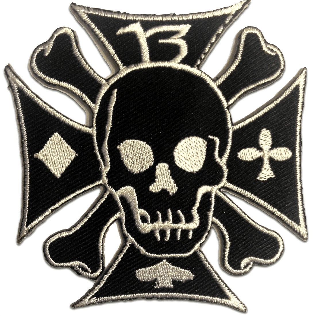 Aufnäher/Bügelbild - Chopper Kreuz Totenkopf Schwarz 7.5 X 8.4 cm Patch Aufnäher/Bügelbild - Chopper Kreuz Totenkopf Schwarz 7.5 X 8.4 cm Patch von catchthepatch