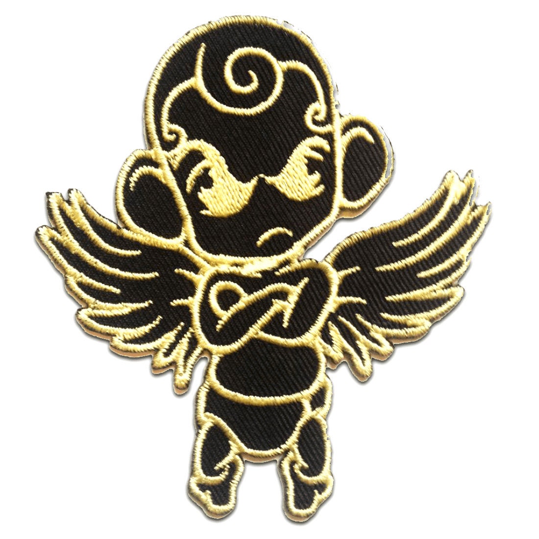 Aufnäher/Bügelbild - Engel Schwarz 7.9 X 8.7 cm Applikationen Patches von catchthepatch