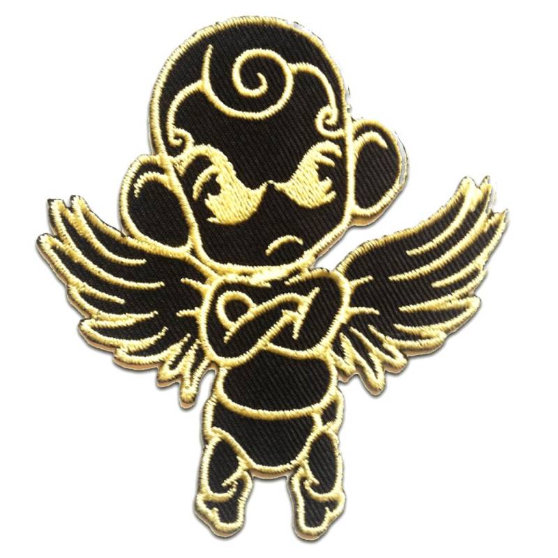 Aufnäher/Bügelbild - Engel Schwarz 7.9 X 8.7 cm Applikationen Patches von catchthepatch