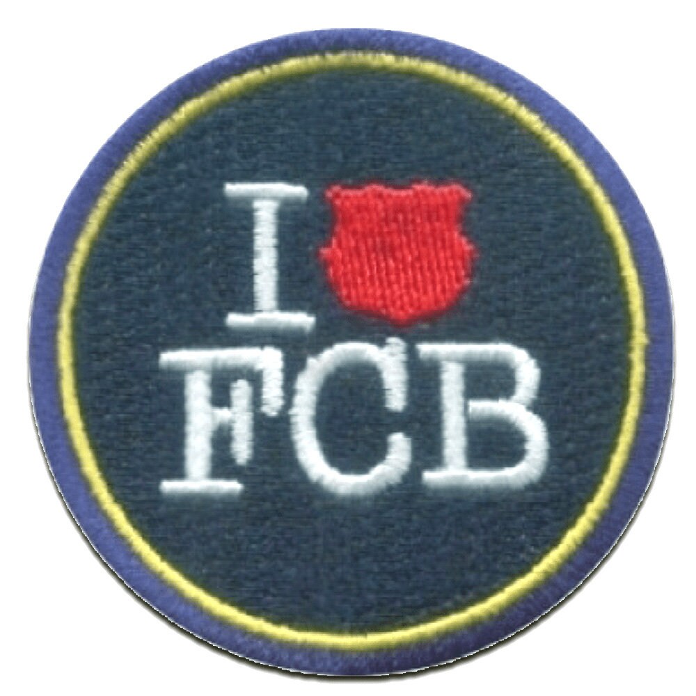 Aufnäher/Bügelbild - Fc Barcelona "I Love Fcb" Grau 6x6cm Patches Aufbügeln von catchthepatch