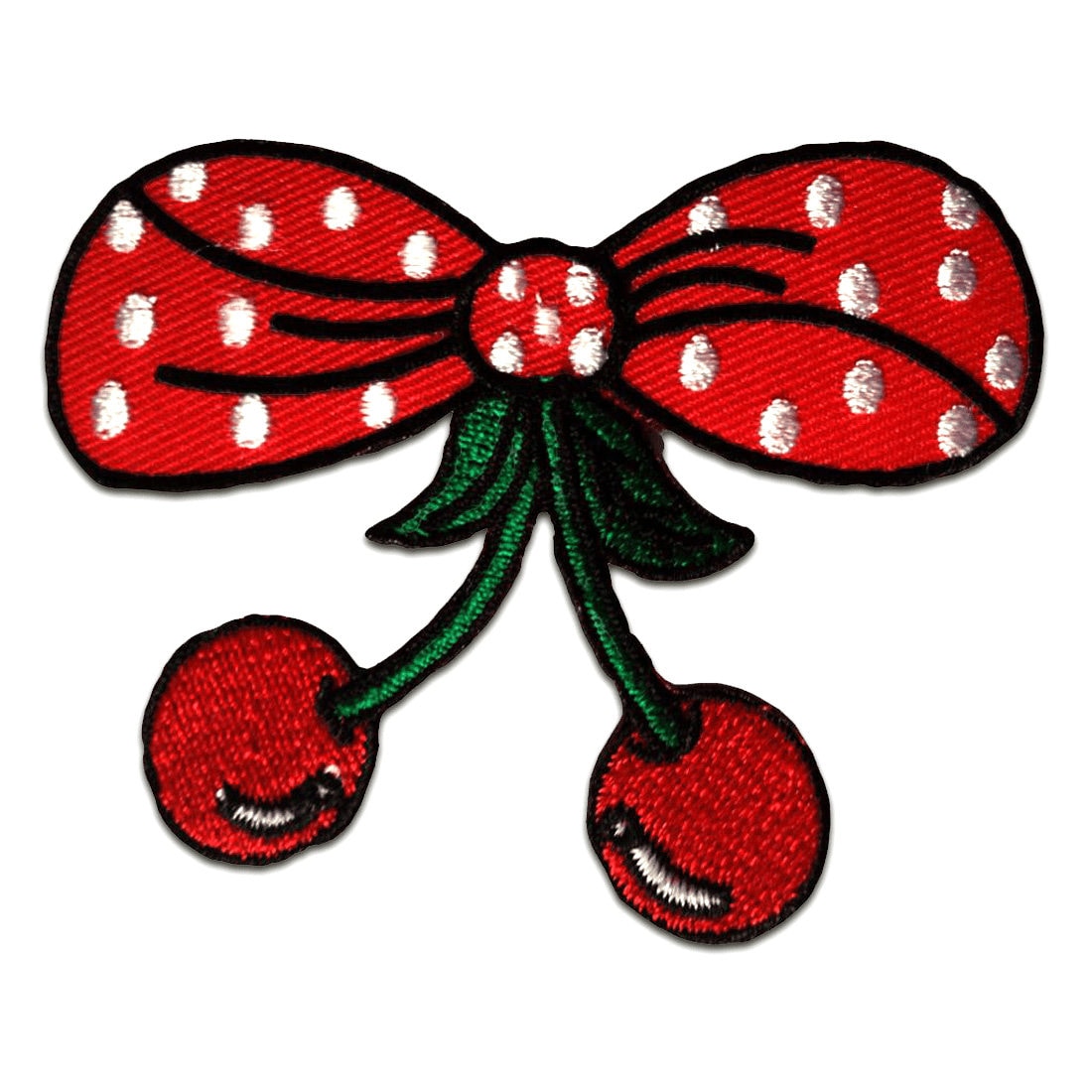 Aufnäher/Bügelbild - Kirsche Mit Schleife Rot 8 X 6, 5 cm Patch Aufbügeln Aufnäher/Bügelbild - Kirsche Mit Schleife Rot 8 X 6, 5 cm Patch Aufbügeln von catchthepatch