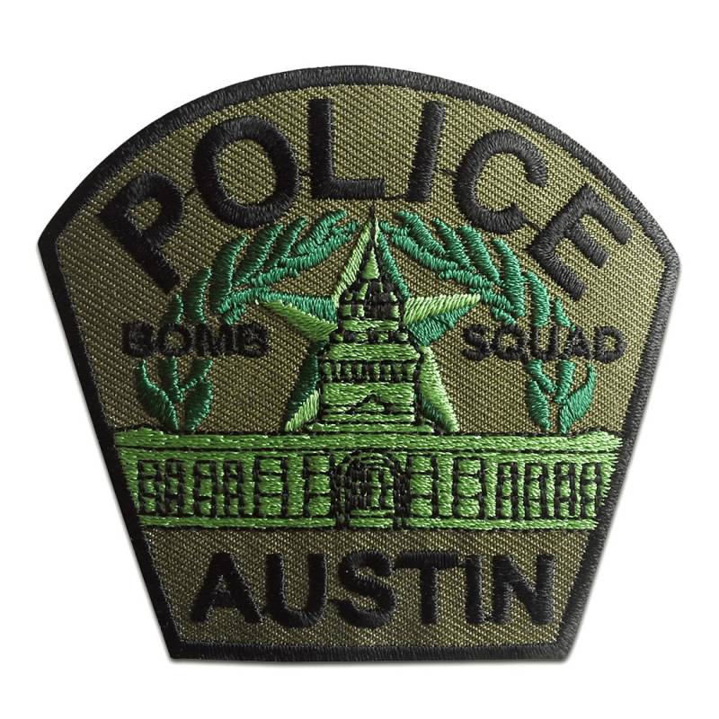 Aufnäher/Bügelbild Police Austin Polizei Logo Grün 8, 2x7, 4cm Patch Aufbügler von catchthepatch