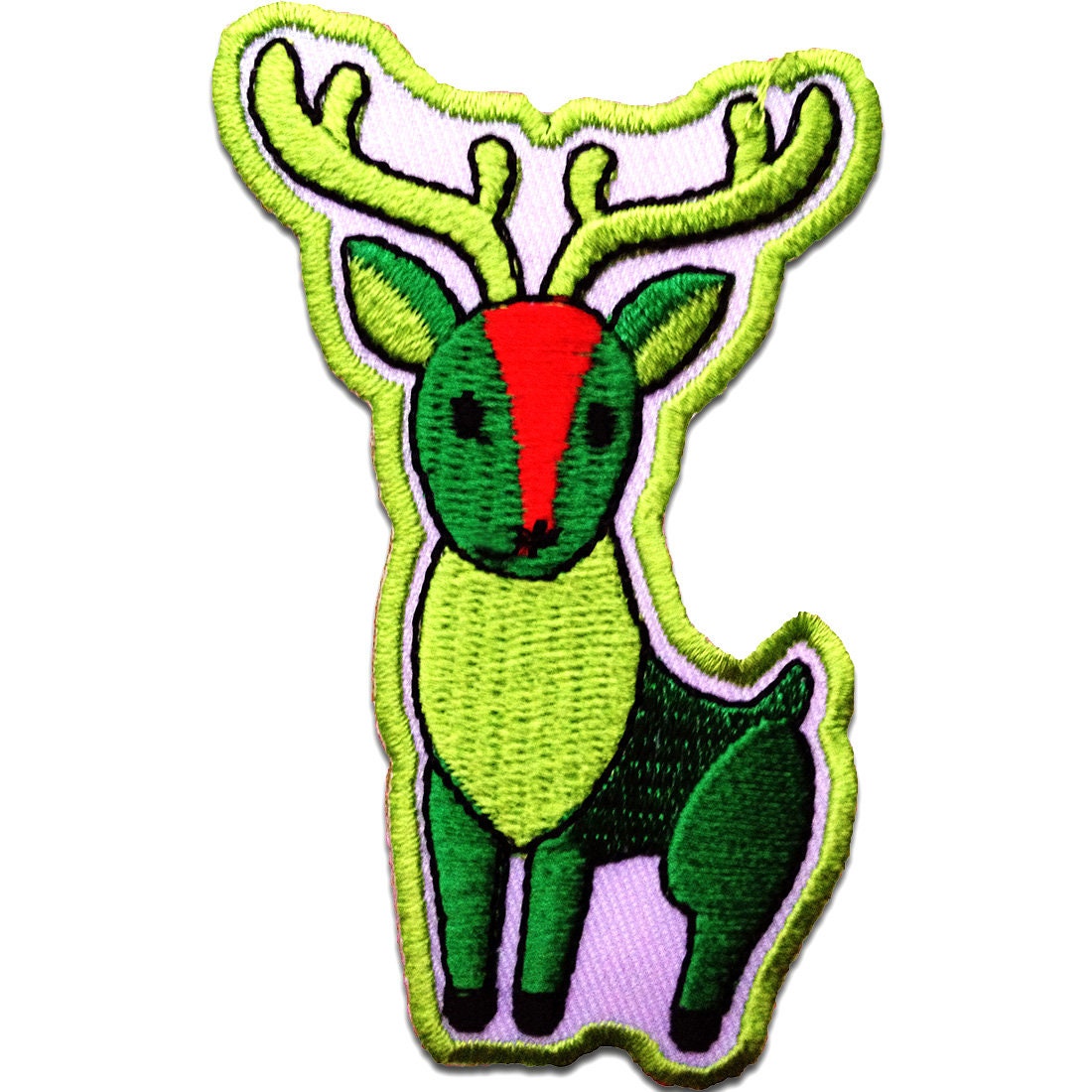 Aufnäher/Bügelbild - Rentier Hirsch Tier Grün 5 X 8, 2 cm Patch Aufbügeln Aufnäher/Bügelbild - Rentier Hirsch Tier Grün 5 X 8, 2 cm Patch Aufbügeln von catchthepatch