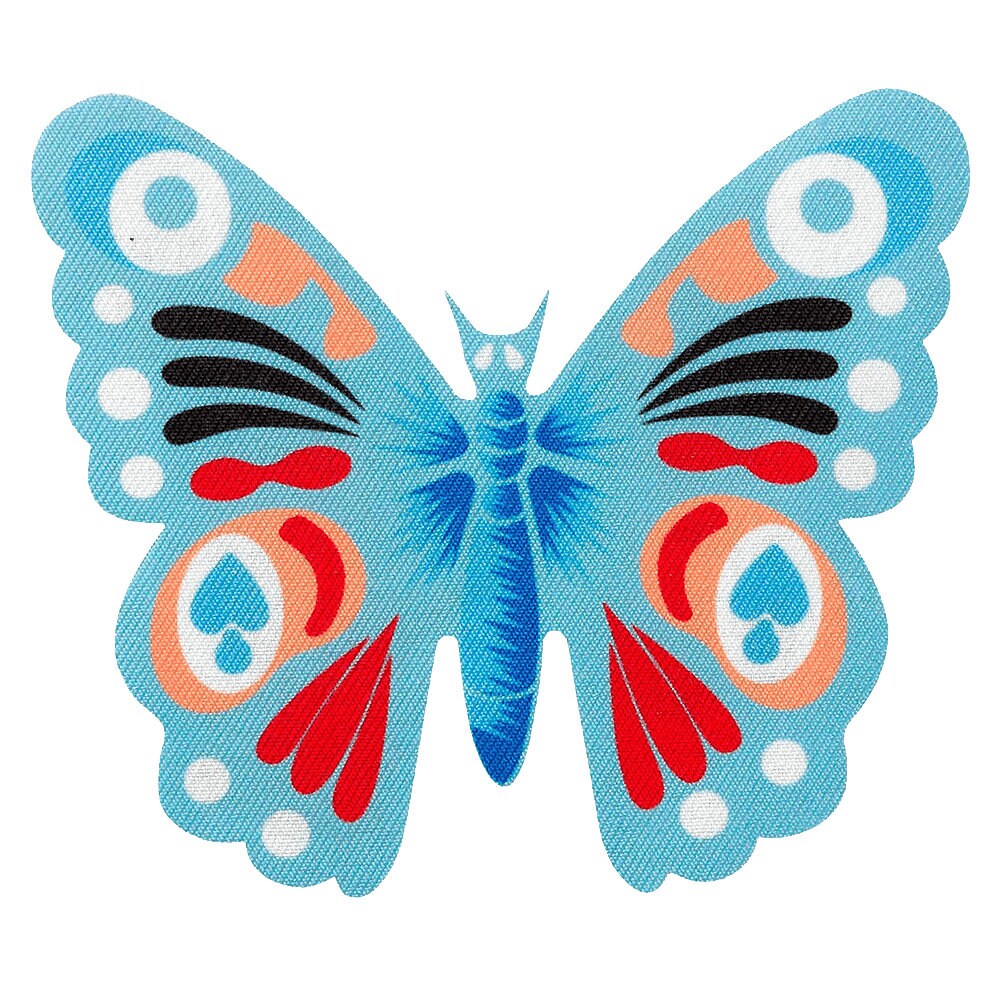 Aufnäher/Bügelbild - Schmetterling Blau 10, 5x9cm Patches Aufbügeln von catchthepatch