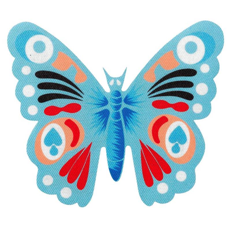 Aufnäher/Bügelbild - Schmetterling Blau 10, 5x9cm Patches Aufbügeln von catchthepatch
