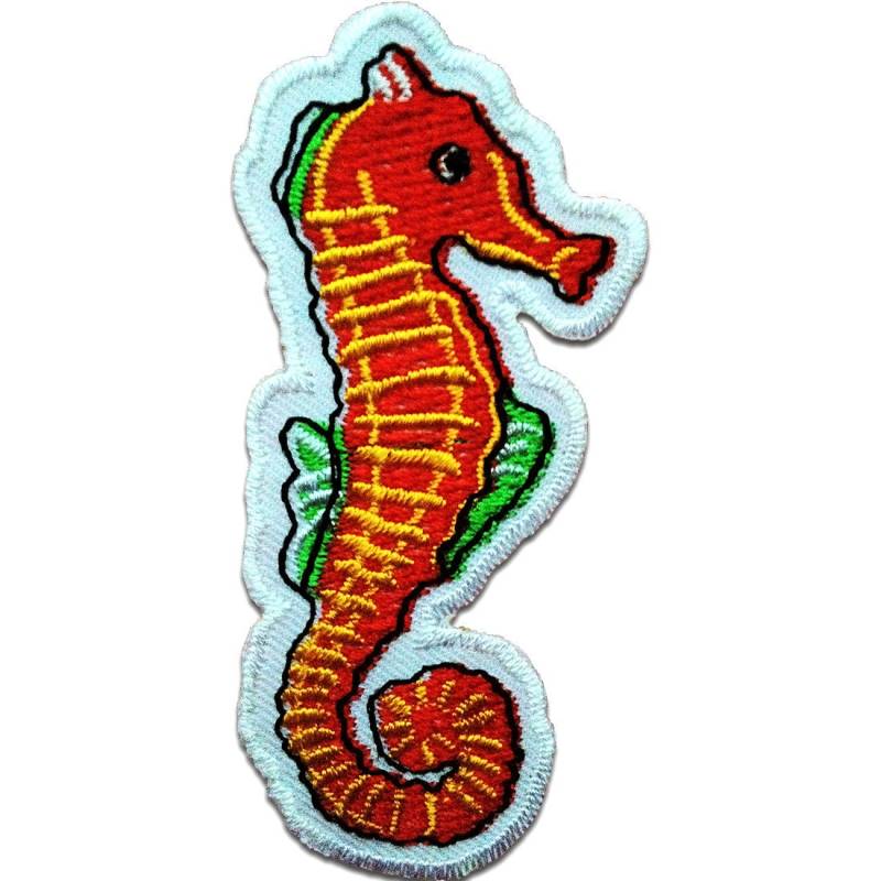 Aufnäher/Bügelbild - Seepferd Seepferdchen Rot 8, 5 X 4 cm Patch Flicken Aufnäher/Bügelbild - Seepferd Seepferdchen Rot 8, 5 X 4 cm Patch Flicken von catchthepatch
