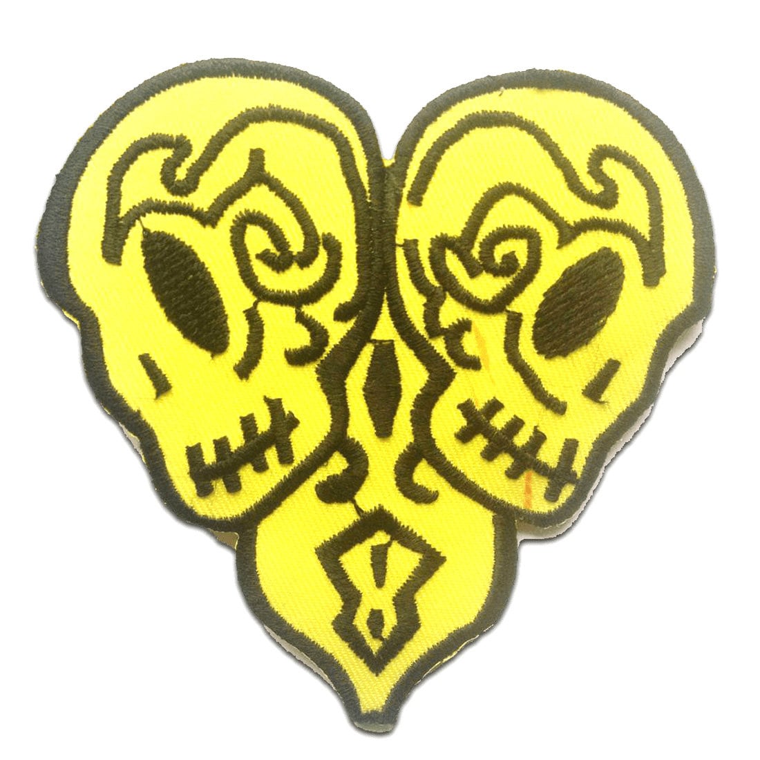 Aufnäher/Bügelbild - Totenkopf Skelett Herz Gelb 8.5 X 9 cm Patches Aufnäher/Bügelbild - Totenkopf Skelett Herz Gelb 8.5 X 9 cm Patches von catchthepatch