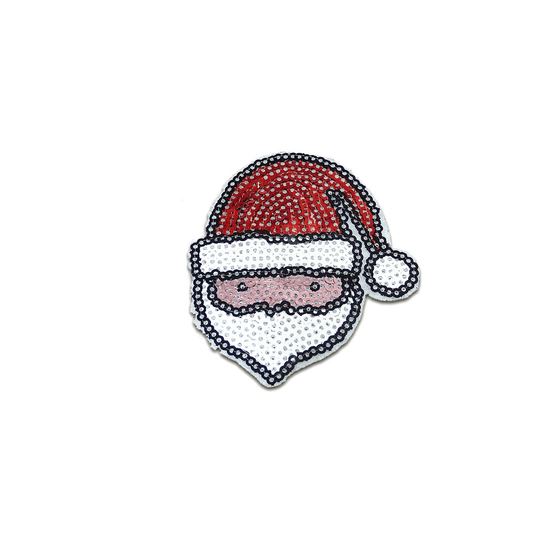 Aufnäher/Bügelbild - Weihnachtsmann Kopf Mütze Mit Pailletten Rot/Weiß 7, 4x6, 4cm Patch von catchthepatch