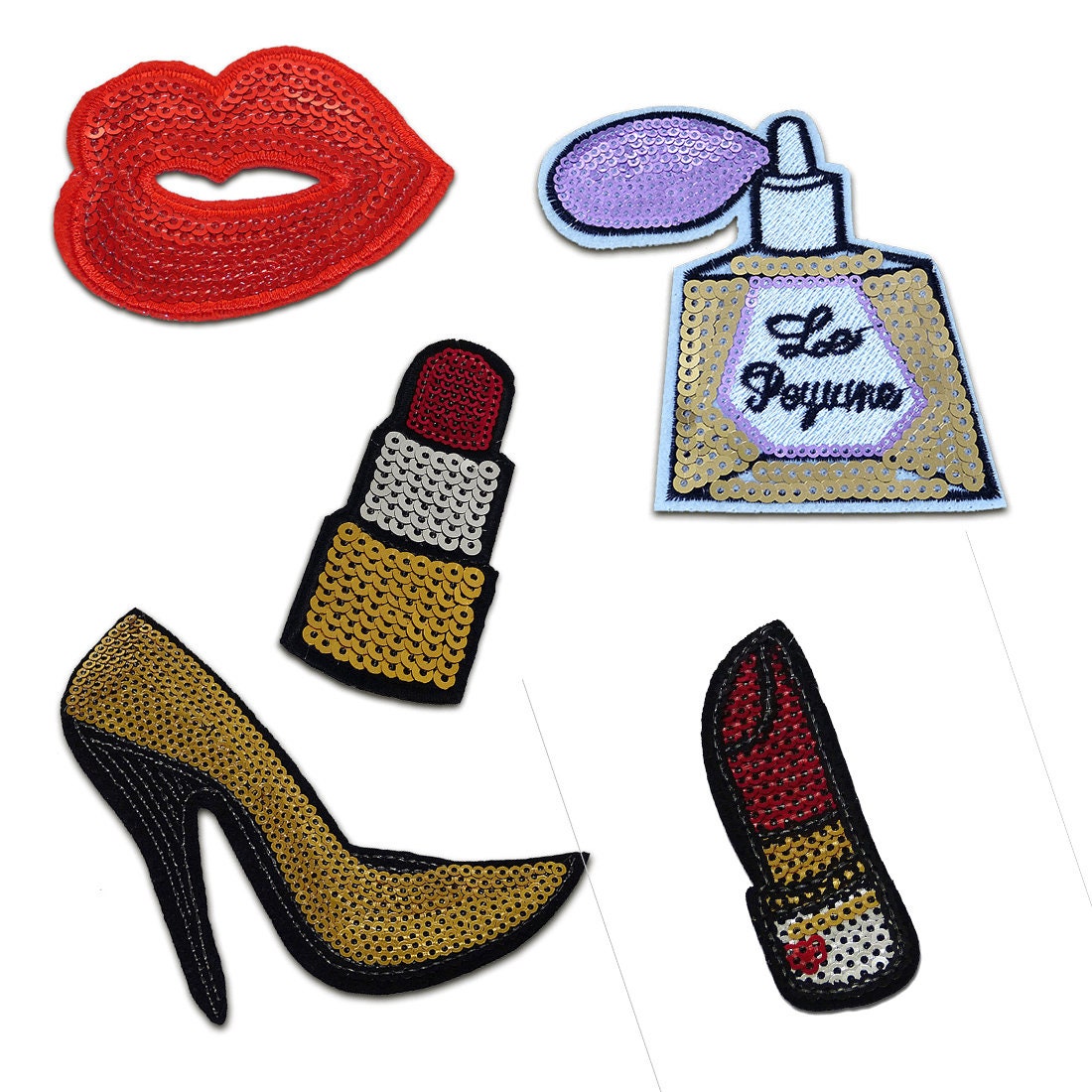 Aufnäher Für Erwachsene - Beauty Set 5 Stück Bügelbild, Aufbügler von catchthepatch