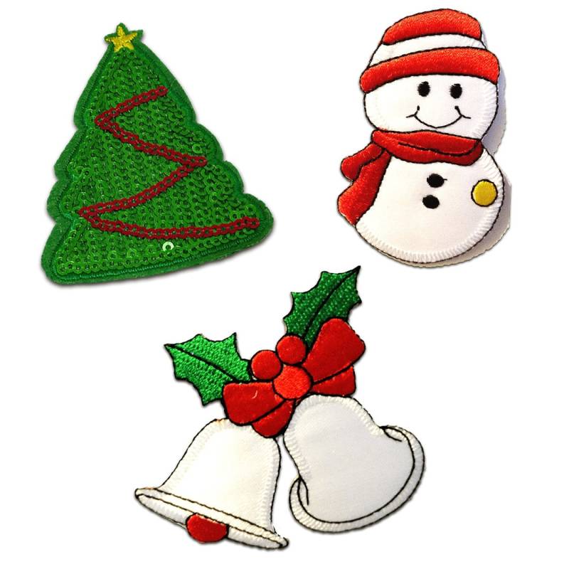 Aufnäher Für Erwachsene - Weihnachten Set 3 Stück Bügelbild, Aufbügler von catchthepatch