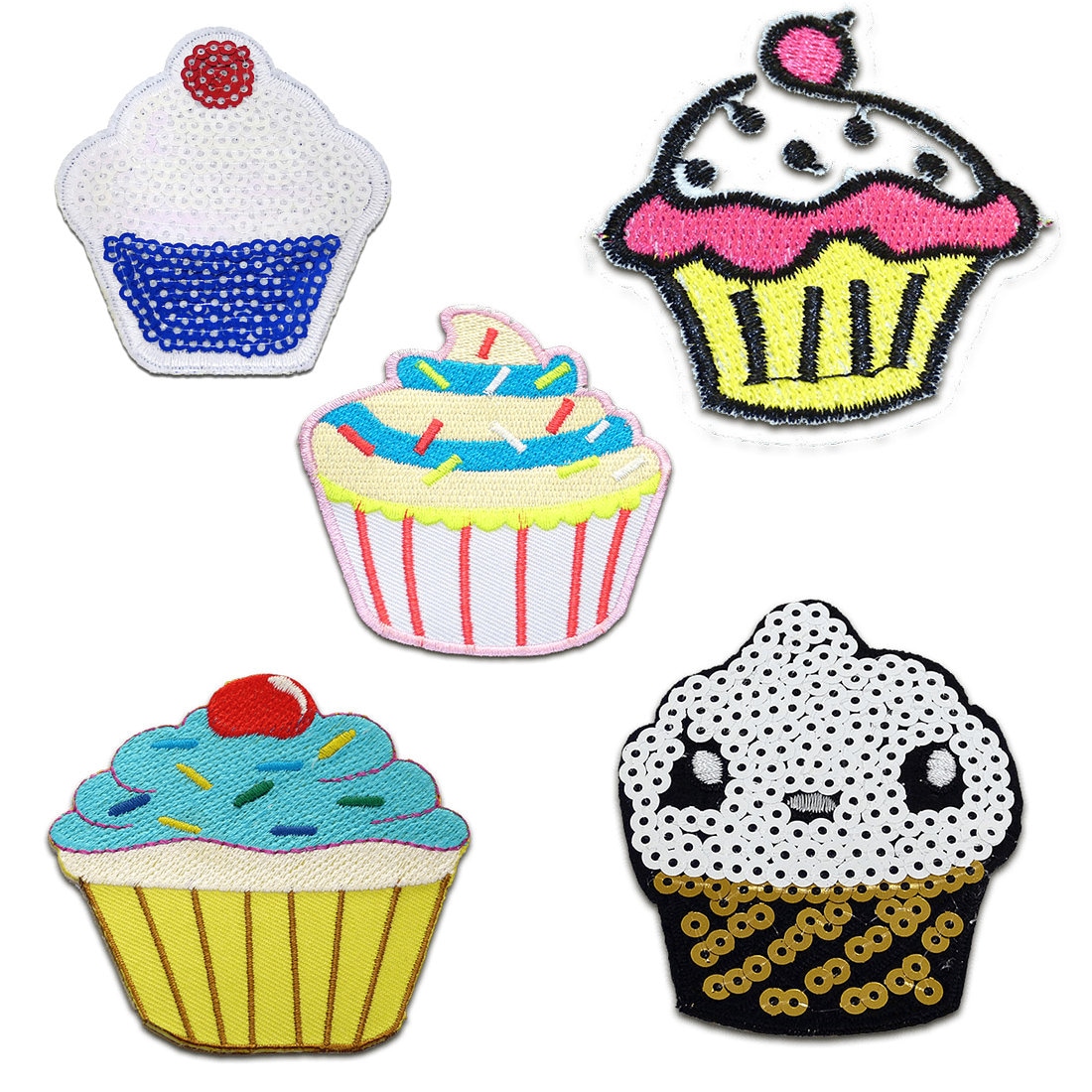 Aufnäher Für Kinder - Muffin Set 5 Stück Bügelbild, Aufbügler, Applikationen von catchthepatch
