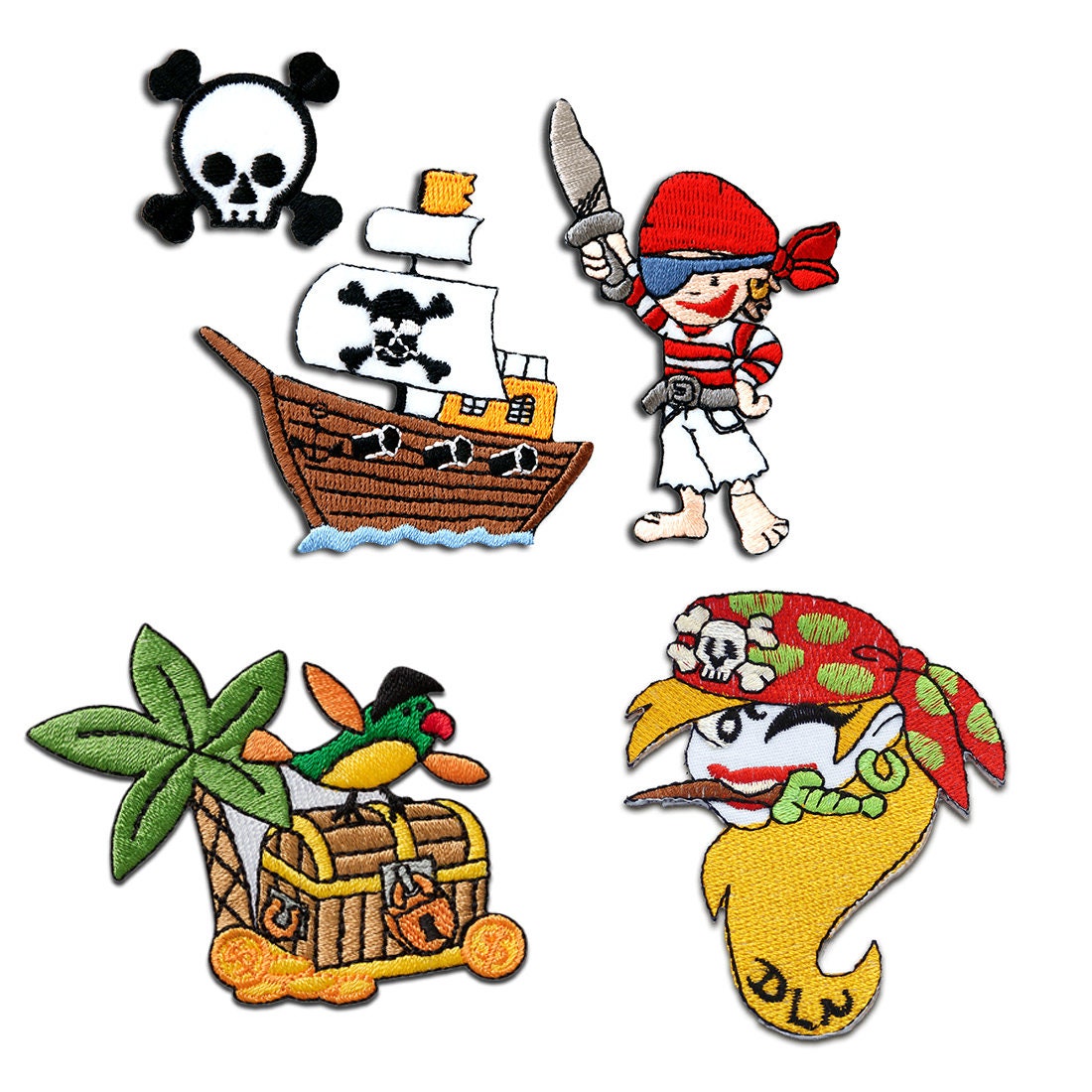 Aufnäher Für Kinder - Piratinnen Set 5 Stück Bügelbild, Aufbügler von catchthepatch