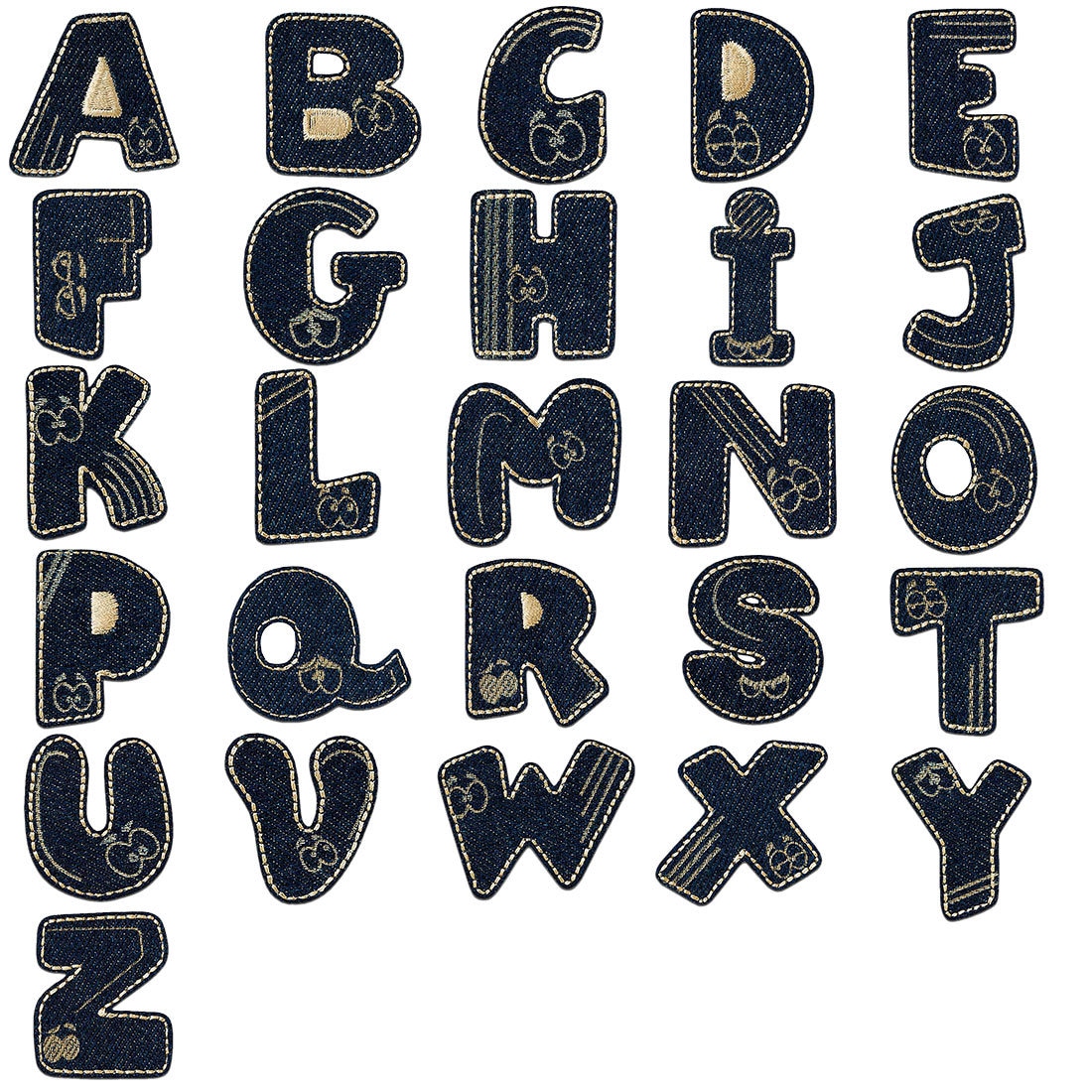 Buchstaben Aufnäher/Aufbügler Blau - Alphabet Einzeln Auswählbar Buchstaben Aufnäher/Aufbügler Blau - Alphabet Einzeln Auswählbar von catchthepatch