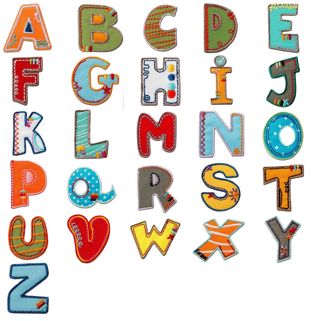 Buchstaben Aufnäher/Aufbügler Bunt - Alphabet Einzeln Auswählbar Buchstaben Aufnäher/Aufbügler Bunt - Alphabet Einzeln Auswählbar von catchthepatch