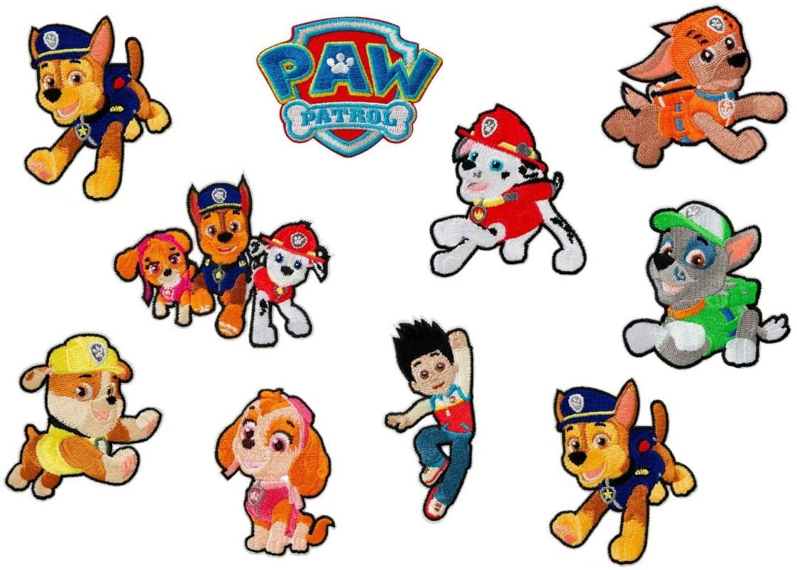 Paw Patrol © Set 10 Stück Chase Marshall Skye - Aufnäher, Bügelbild, Aufbügler von catchthepatch