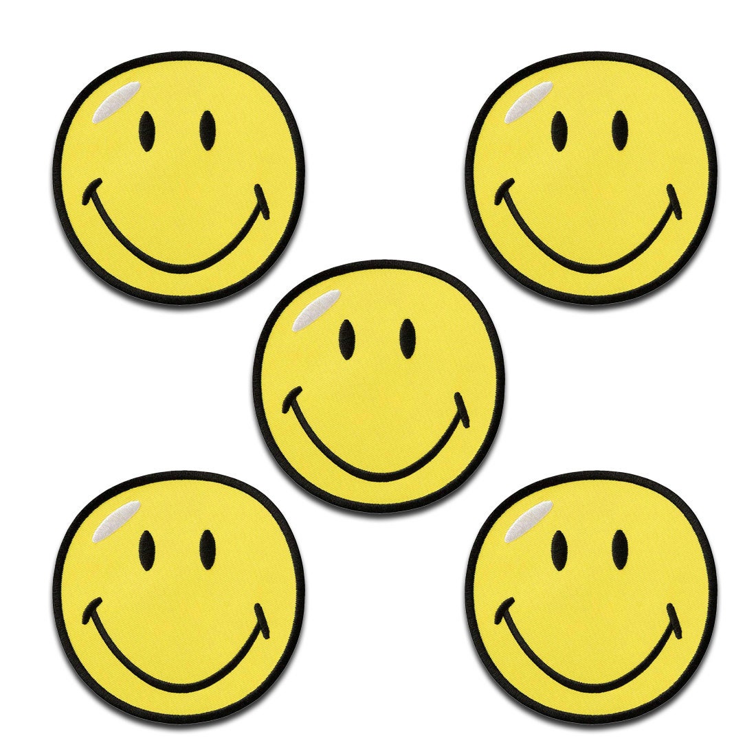 Smiley © 5 Stück - Aufnäher, Bügelbild, Aufbügler, Größe 3, 5 X cm von catchthepatch