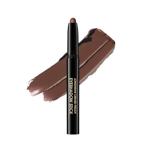 Creme Lidschatten Stick, Wasserfester Lidschattenstift, lang anhaltendes Augen-Make-up, Vielseitiger, formbarer, matter Lidschatten mit einem Handgriff(Pekannuss) von catlinez