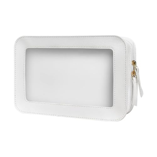 ccHuDE Transparente Reise-Kulturbeutel, wasserdicht, Kosmetiktasche, tragbare Make-up-Tasche, durchsichtig, Make-up-Tasche, Make-up-Organizer, Tasche mit doppeltem Reißverschluss für Reisen von ccHuDE