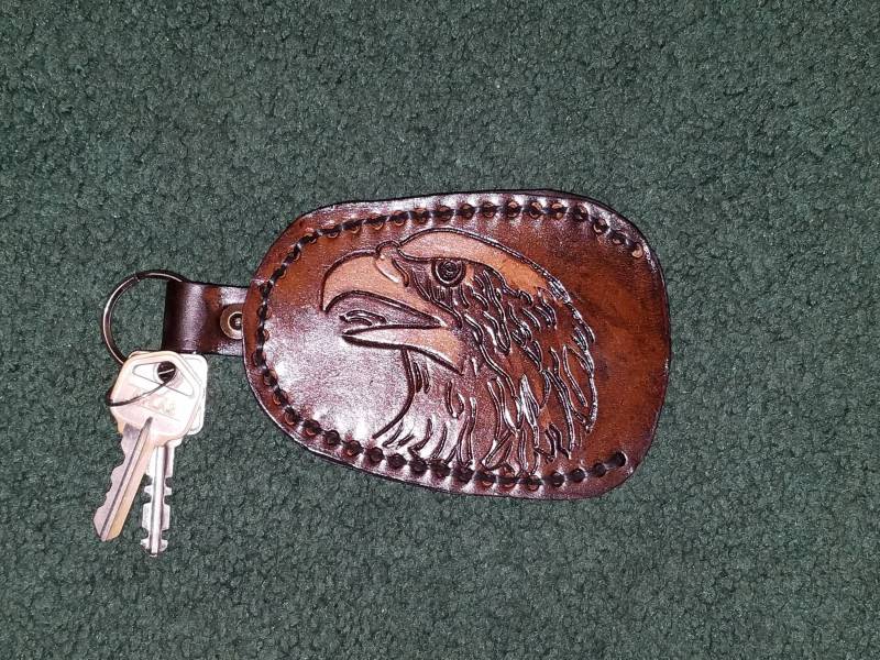 Adlerkopf Leder Schlüsselanhänger Gepäckanhänger, Schlüsselanhänger Individuell von cccustomleatherworks