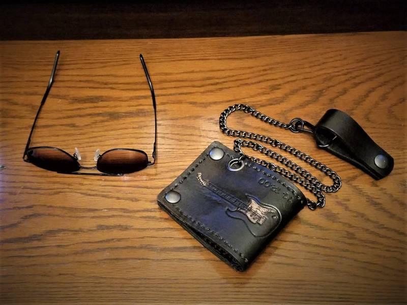 Vintage Leder Geldbörse Aus Leder Musiker Geschenk von cccustomleatherworks