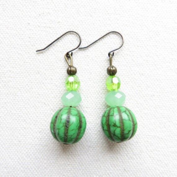 Grüne Rhodinierte Ohrringe Ref. 17604 von cciliacreativbijoux