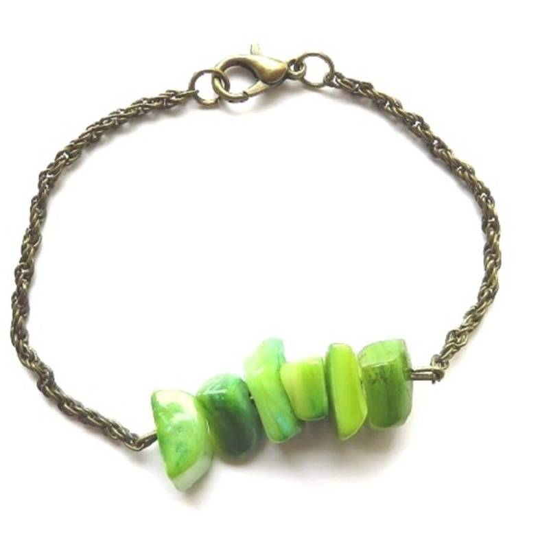 Grünes Perlmuttarmband Ref. 18737 von cciliacreativbijoux