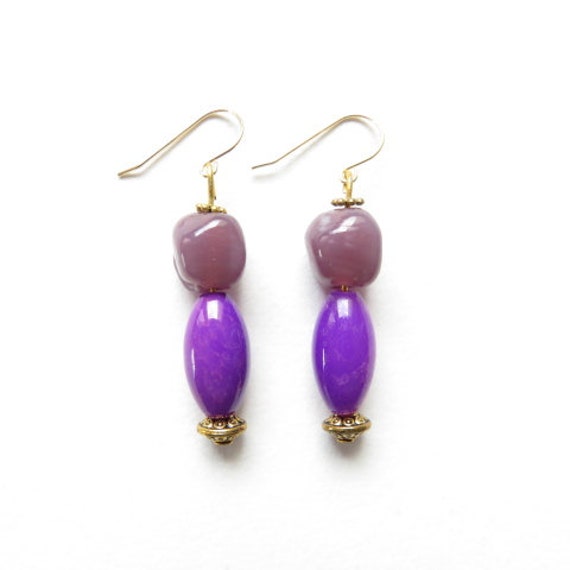 Lila Perlenohrringe Ref. 17672 von cciliacreativbijoux