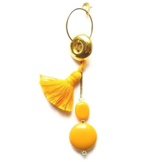 Perlenbesetzter Pompon-Taschenanhänger Ref. 16245 von cciliacreativbijoux