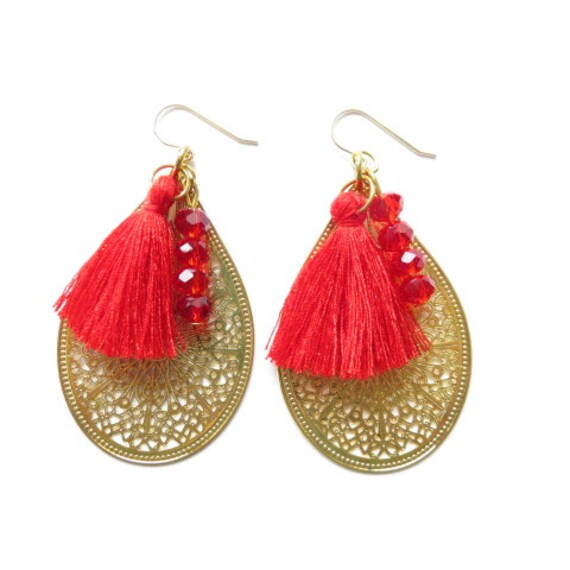 Pompon-Ohrringe Aus Rotgold Ref. 17664 von cciliacreativbijoux