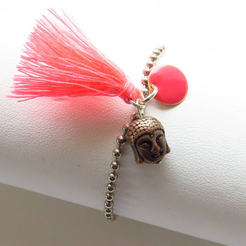 Rosa Bommel Buddha Armband Ref. 16417 von cciliacreativbijoux