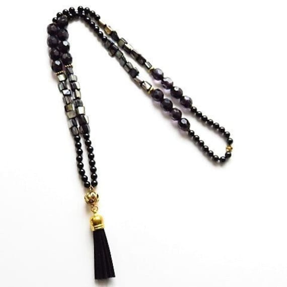 Schwarze Halskette Mit Bommelperlen, Ref.-Nr. 17527 von cciliacreativbijoux