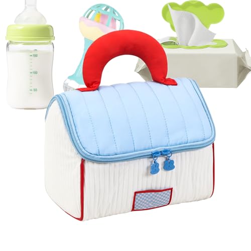 Kosmetiktasche für unterwegs, Reise-Make-up-Tasche in Form eines Hauses – tragbare Kosmetiktasche für Ausflüge Fitnessstudio Büro Frauen Mädchen, Himmelblau, riferimento alla descrizione, Siehe von ccuzs