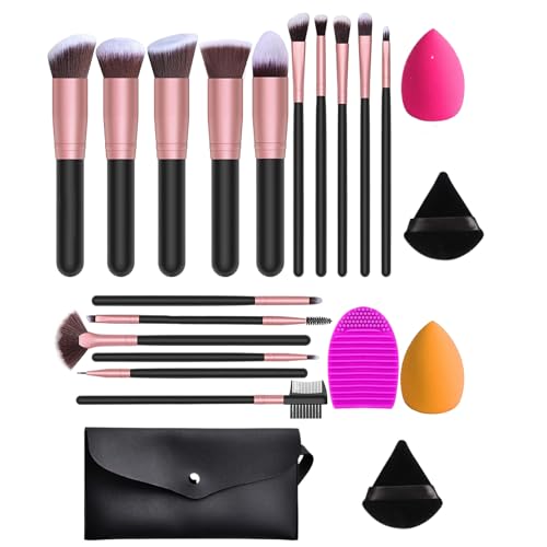 Makeup Brush Set, Soft Bristle Tool Collection, Full Face Eye Applicator Kit, Blending Sponges, Professional Cosmetic Brushes for Girls, Women, Beginners, 20 Pieces von ccuzs