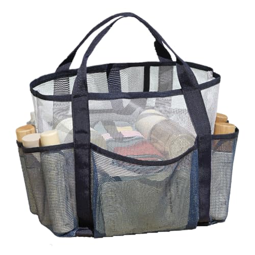 Netztasche für den | Reisetasche aus Netz für die Familie mit mehreren Taschen, leichter Organizer für den für Sonnencreme, Sonnenbrillen, Kostüme, Handtücher, Hüte, marineblau von ccuzs