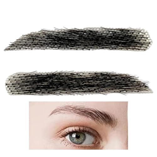 Real Hair Eyebrow Set, Realistic Fake Eyebrows, Natural Looking Eyebrows, Reusable Human Hair False Eyebrows for Men and Women, Holiday Makeup or Everyday Use (1 Pair) von ccuzs