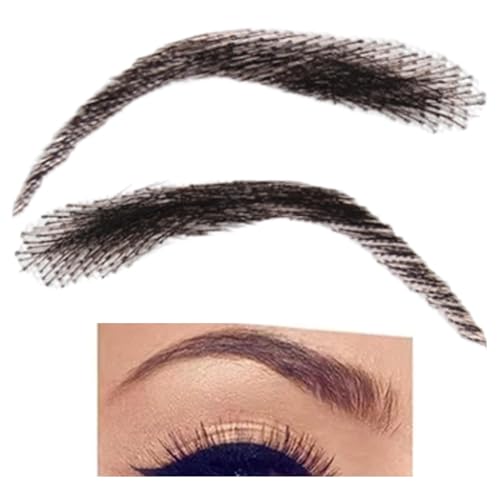Real Hair Eyebrow Set, Realistic Fake Eyebrows, Natural Looking Eyebrows, Reusable Human Hair False Eyebrows for Men and Women, Holiday Makeup or Everyday Use (1 Pair) von ccuzs