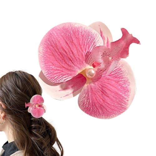 ccuzs Blumen Haarklammern, Haarklammern Blumen - Phalaenopsis Haarspangen | Elegante Haarklammern mit künstlichen Blumen, Boho Kopfschmuck für Frauen u von ccuzs