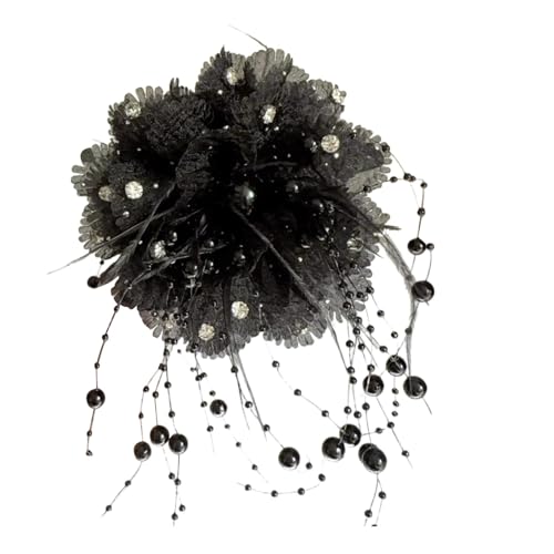 ccuzs Blumenhaarclip für Frauen, künstliche Blumenhaarclip, Perlen Tassels Bud Haarnadel Nicht-Schlupf-Barrette, Gefälschte Boho -Pins Kopfschmuck, Frisuren für Frauen Mädchen von ccuzs
