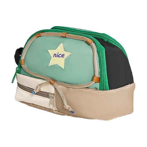 ccuzs Pencil Pouch Cute, Large Capacity Star Pattern Stationery Bag, Sturdy Zipper Portable Cosmetic Organizer, School Supplies for Teen Girls (9.06x4.72x5.51 Inches), grün, riferimento alla von ccuzs