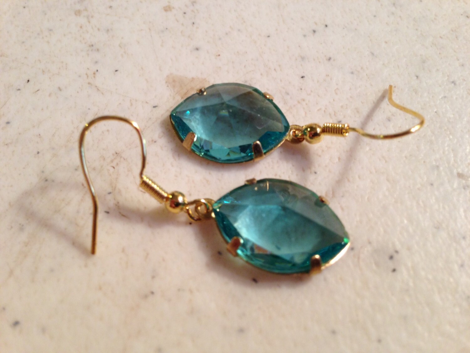 Blaue Ohrringe - Gold Schmuck Mode Bling Durchbohrt 3, 5 Zoll 18 Dollar Geschenk Handgemacht Luet von cdjali