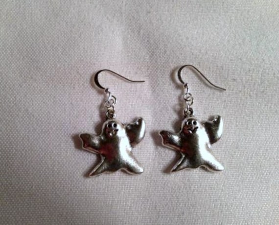 Geist Ohrringe Silber Schmuck Halloween Saison Urlaub Einzigartige Spaß Mod Glücklicher Casper Er-Tbm von cdjali