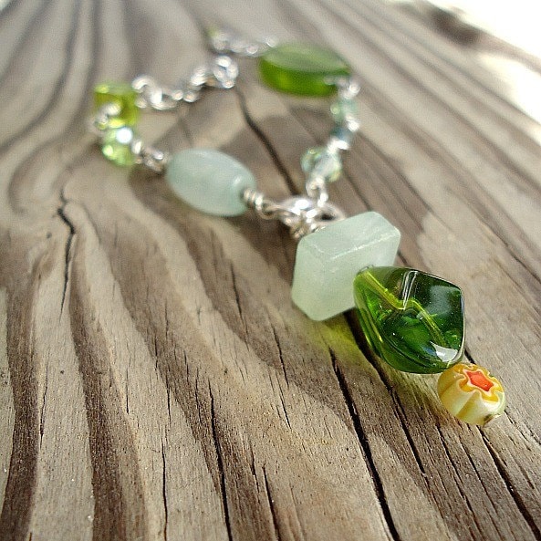 Grünes Armband - Silberschmuck Mai Schmuck Kette Geschenkideen Für Sie Einzigartig Asymmetrisch Anhänger Handgemacht von cdjali