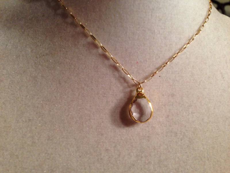 Kristall Kette - Hochzeit Brautjungfern & Goldschmuck Kristallquarz Edelstein Schmuck von cdjali