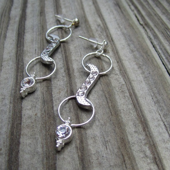 Kristallohrringe - Silberschmuck Hochzeitsschmuck Brautjungfern Braut Prom Glam von cdjali