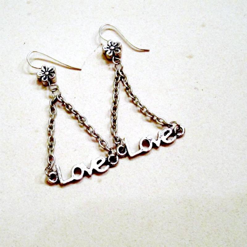 Liebes Ohrringe - Schmuck Kronleuchter Silber Mode Stil Mod Jeden Tag Blume Handgemacht Kette Geschenk von cdjali