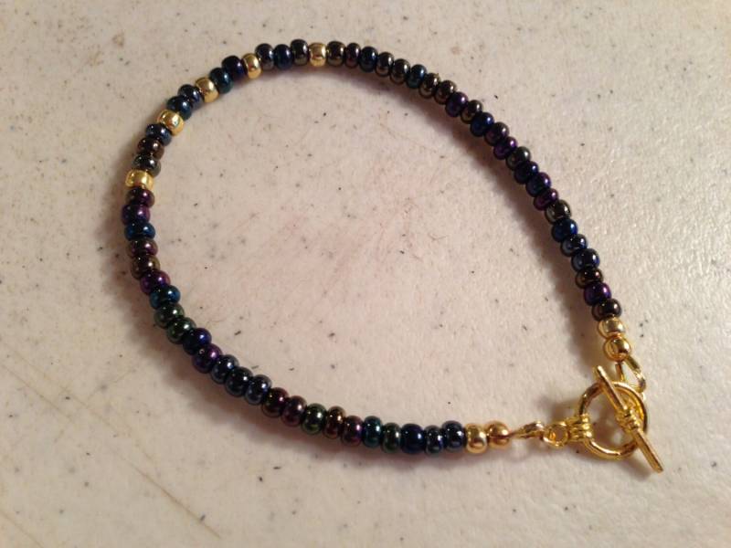 Lila Armband - Irisierender Schmuck Goldschmuck Perlen Mode Zierlich Trendy von cdjali