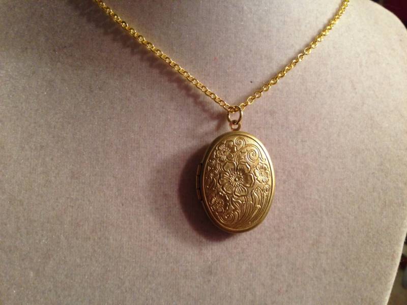 Locket - Goldkette Kettenschmuck Shabby Chic Schmuck Style Foto Mutter Tochter von cdjali
