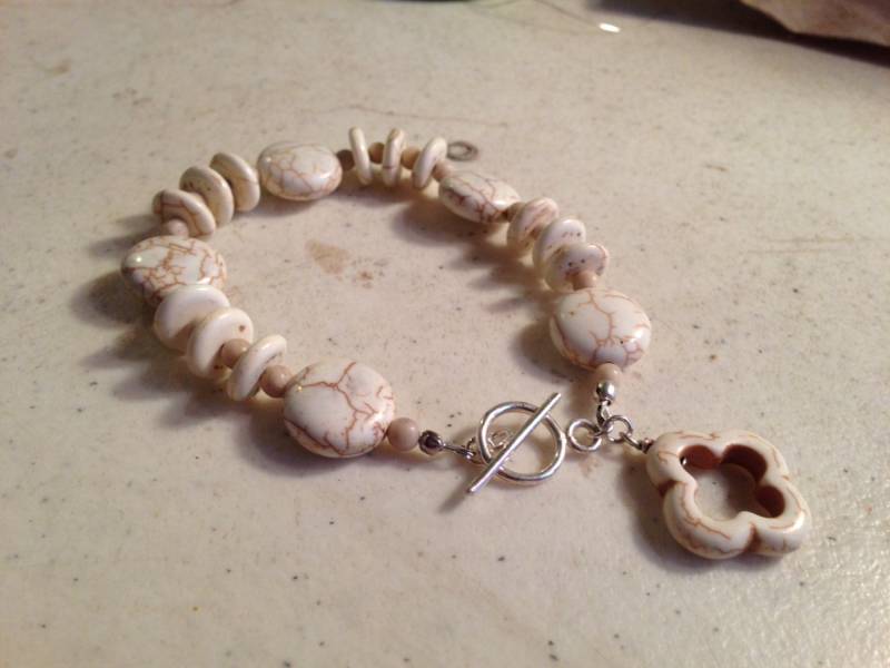 Türkis Armband - Weiß Schmuck Edelstein Sterling Silber Quatrefoil Charm Mode Perlen Knebel Geschenk Luet von cdjali