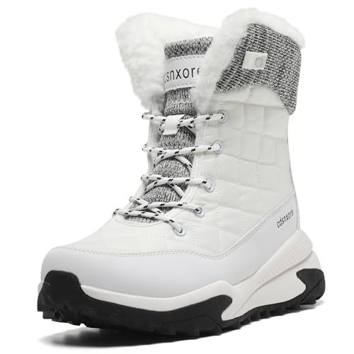 cdsnxore Warm Gefüttert Winterschuhe Damen Schneestiefel Wasserdicht Outdoor Trekking Wanderschuhe Gr. 36-42 von cdsnxore